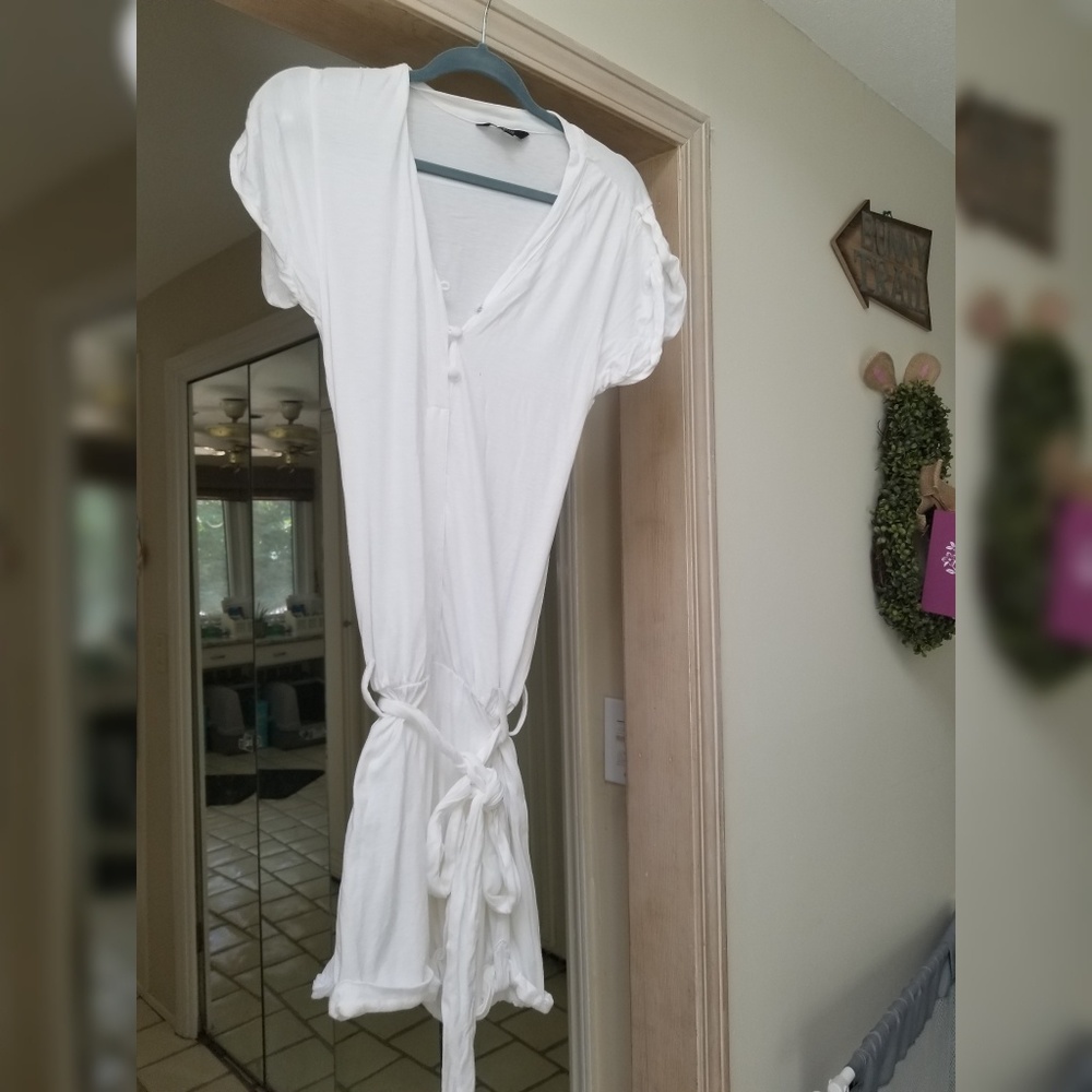White Express romper size small with belt.